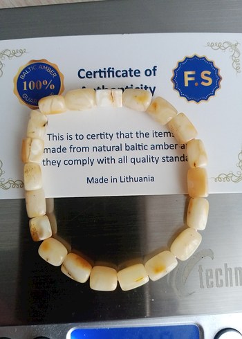 DAMLA Kehribar bileklik 3.84 gram 17 cm boy Boncuklu - Görsel 4