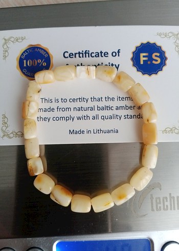 DAMLA Kehribar bileklik 3.84 gram 17 cm boy Boncuklu - Görsel 6