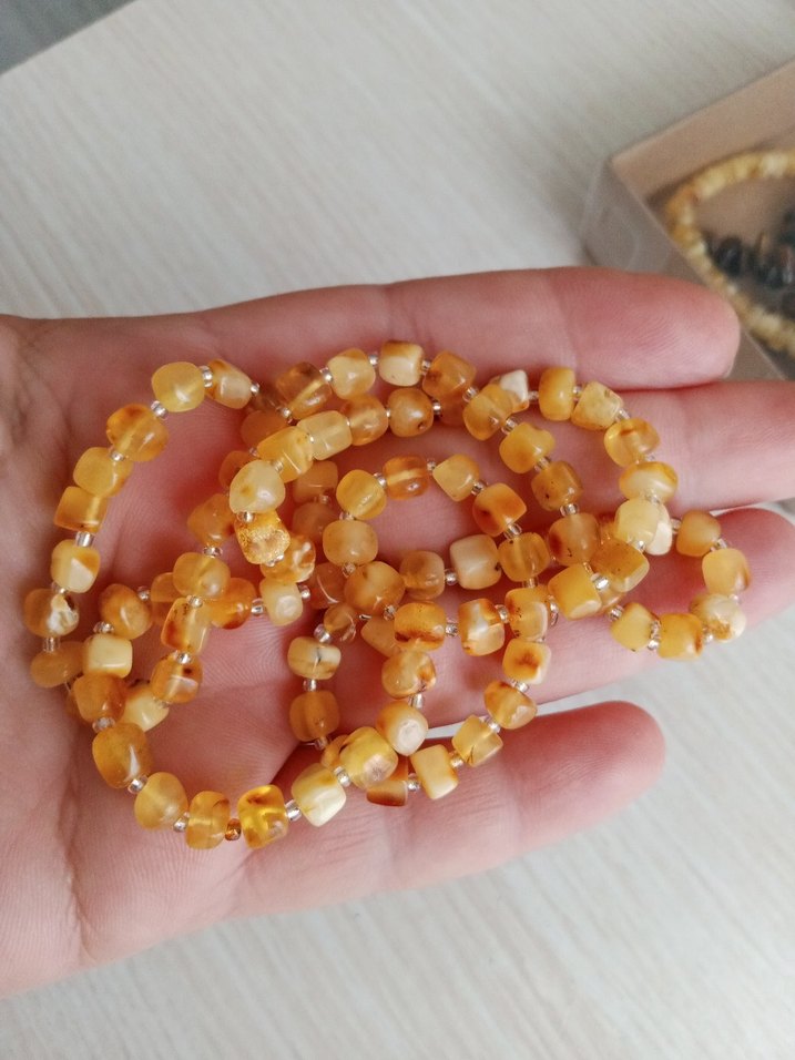 Damla Kehribar kolye 60 cm 11 gram - Görsel 4