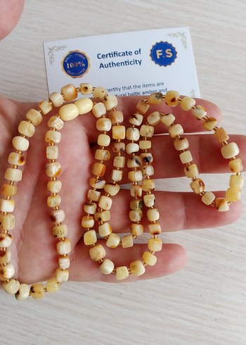 Damla Kehribar kolye 65 cm 12 gram Damla Camel Renk Bohem - Görsel 4