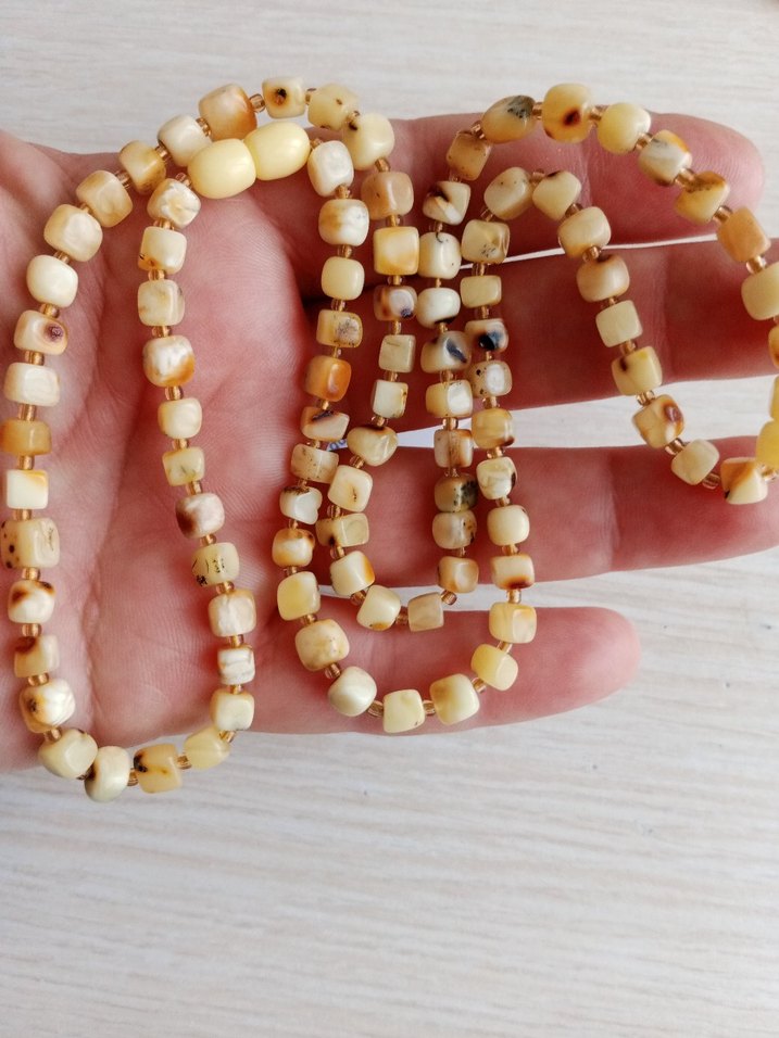 Damla Kehribar kolye 65 cm 12 gram Damla Camel Renk Bohem - Görsel 3