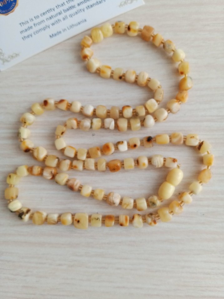 Damla Kehribar kolye 65 cm 12 gram Damla Camel Renk Bohem - Görsel 5