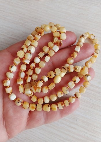 Damla Kehribar kolye 65 cm 13 gram damla - Görsel 4