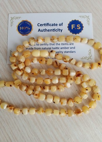 Damla Kehribar kolye 65 cm 13 gram damla - Görsel 7