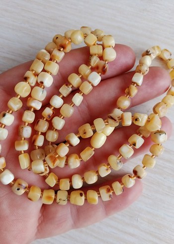 Damla Kehribar kolye 65 cm 13 gram damla - Görsel 3