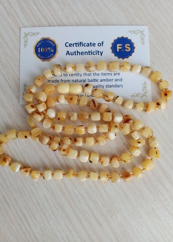 Damla Kehribar kolye 65 cm 13 gram damla - Görsel 6