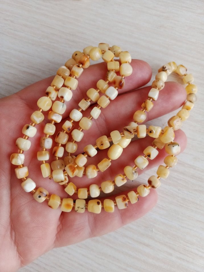 Damla Kehribar kolye 65 cm 13 gram damla - Görsel 4