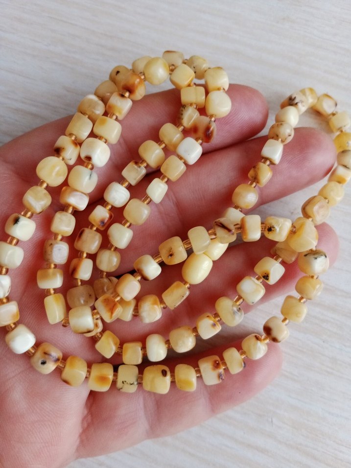 Damla Kehribar kolye 65 cm 13 gram damla - Görsel 3