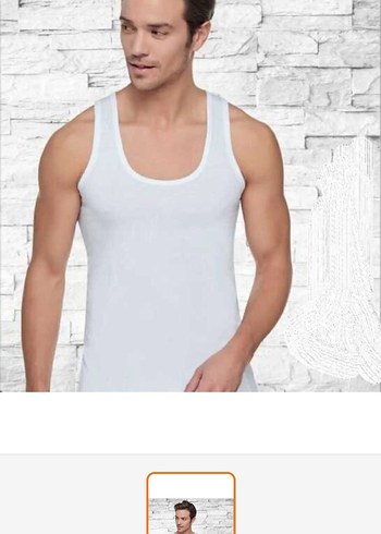 Beyaz Baskılı Erkek Atlet, Normal Boy, Dar Kesim XL beden 5 - Görsel 8