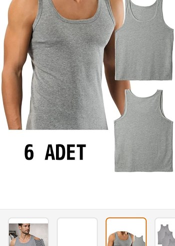 Erkek Gri Atlet 6'lı  normal L beden atlet - Görsel 4