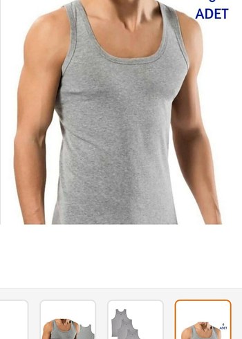 Erkek Gri Atlet 6'lı  normal L beden atlet - Görsel 3