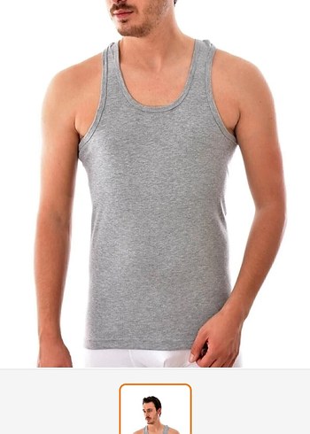 Erkek Gri Atlet 6'lı  normal L beden atlet - Görsel 2