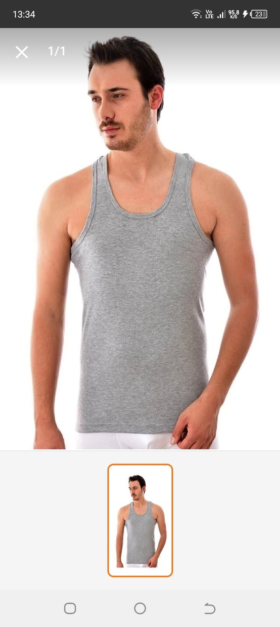 Erkek Gri Atlet 6'lı  normal L beden atlet - Görsel 2