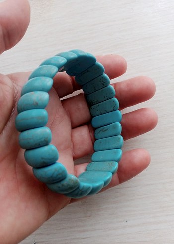 Bohem Tarz Elastik Turkuaz Yılan Desenli Bileklik - Görsel 2