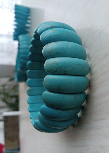 Bohem Tarz Elastik Turkuaz Yılan Desenli Bileklik - Görsel 4