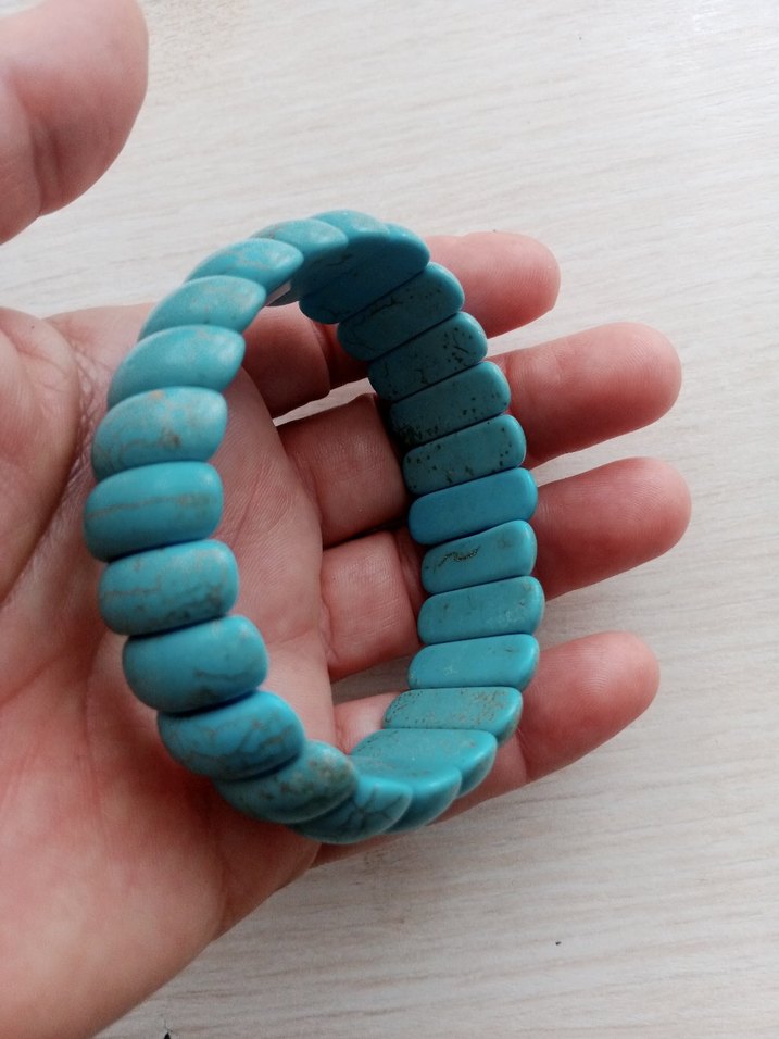 Bohem Tarz Elastik Turkuaz Yılan Desenli Bileklik - Görsel 2