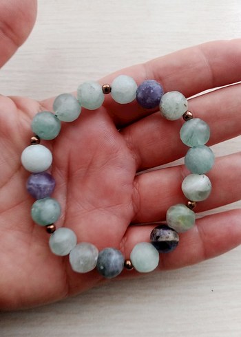 Turkuaz Boncuklu Bohem Bileklik - Görsel 4