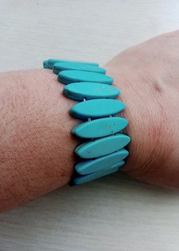 Turkuaz Boncuklu Bohem Kadın Bileklik - Görsel 2