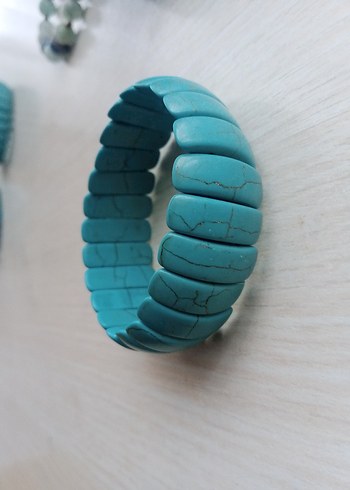 Turkuaz Elastik Bohem Bileklik turkuaz rengi - Görsel 5