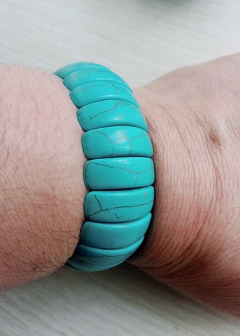 Turkuaz Elastik Bohem Bileklik turkuaz rengi - Görsel 2