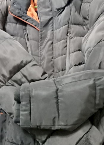 Gri Kapüşonlu Kadın Kışlık Mont - Görsel 2