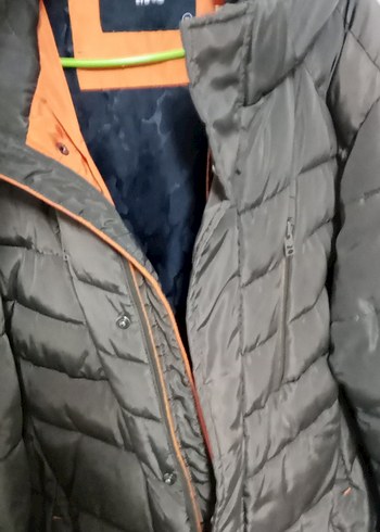 Gri Kapüşonlu Kadın Kışlık Mont - Görsel 3