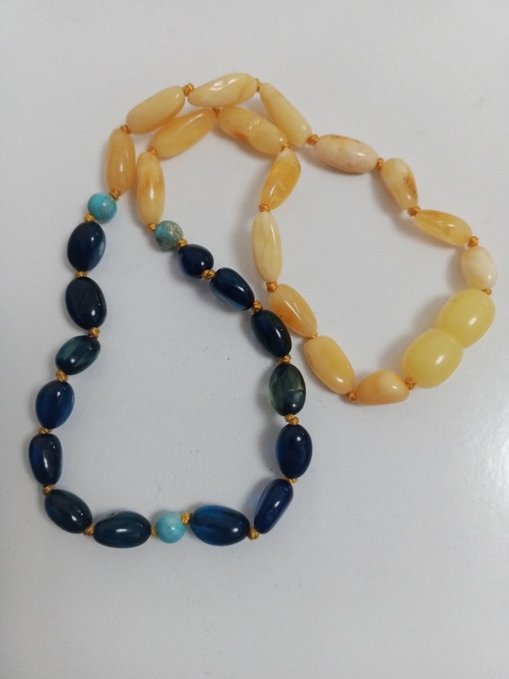 Kehrıbar Bebek kolyesi 34 cm 5 gram  kehribar mavi - Görsel 2