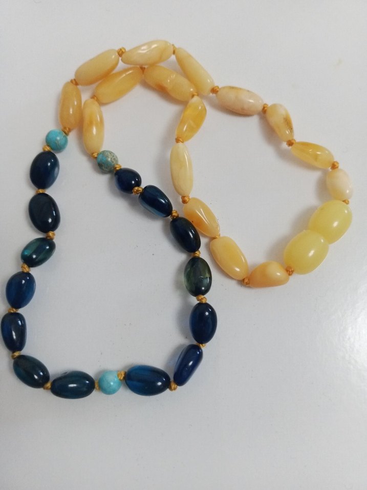 Kehrıbar Bebek kolyesi 34 cm 5 gram  kehribar mavi - Görsel 4