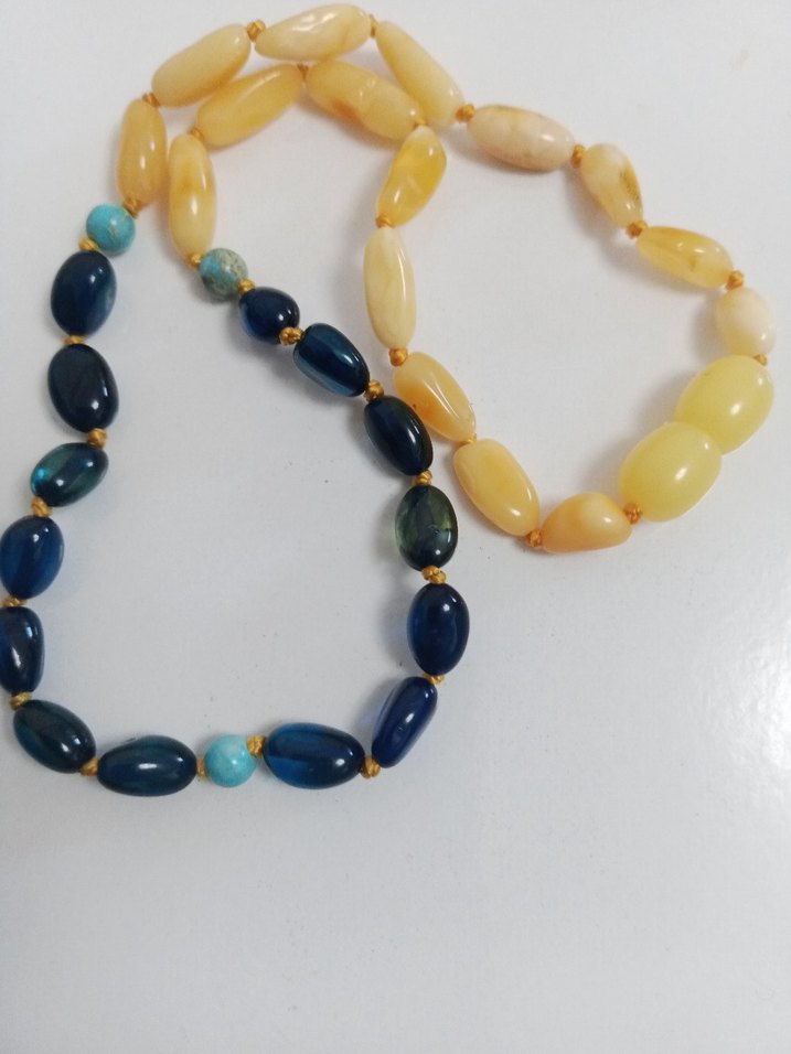 Kehrıbar Bebek kolyesi 34 cm 5 gram  kehribar mavi - Görsel 3