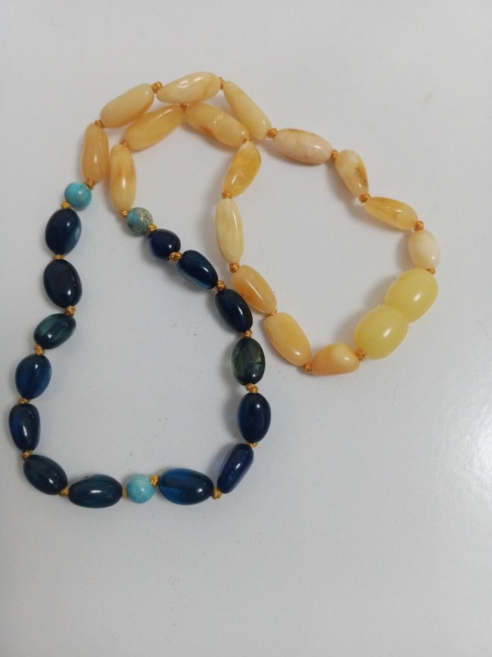 Kehrıbar Bebek kolyesi 34 cm 5 gram  kehribar mavi - Görsel 5