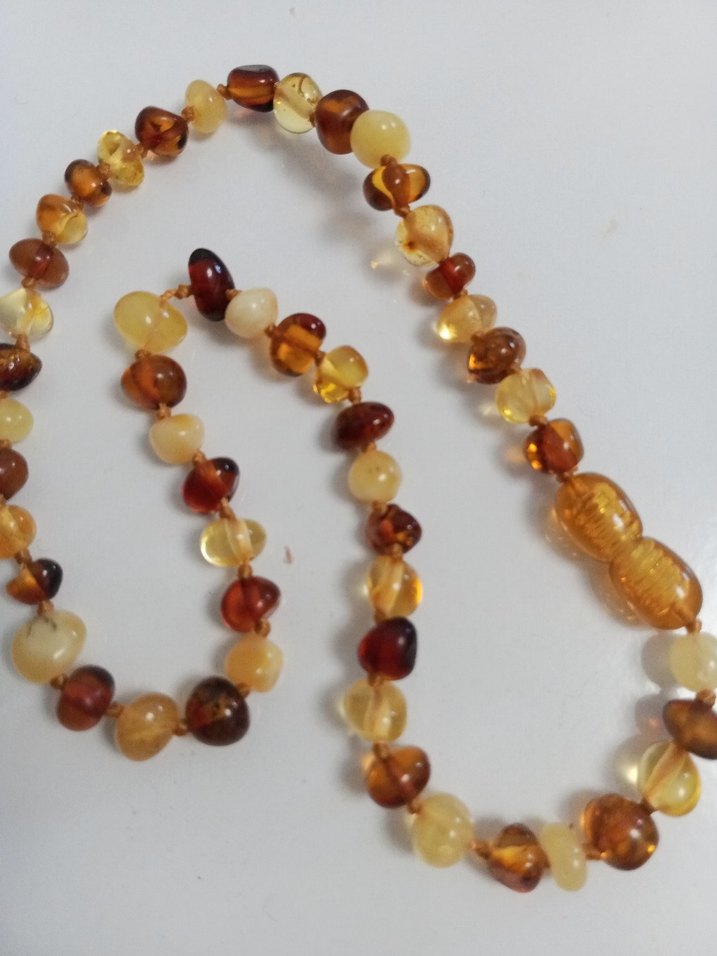 kehribar kolye 5 gram 34 cm bebek kolyesi - Görsel 3