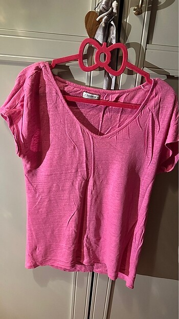 pembe tshirt pull&bear