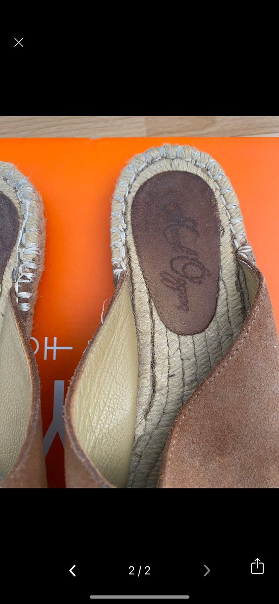 Meral Özgenç Kahverengi Süet Hasır Taban Espadril Terlik - Görsel 2