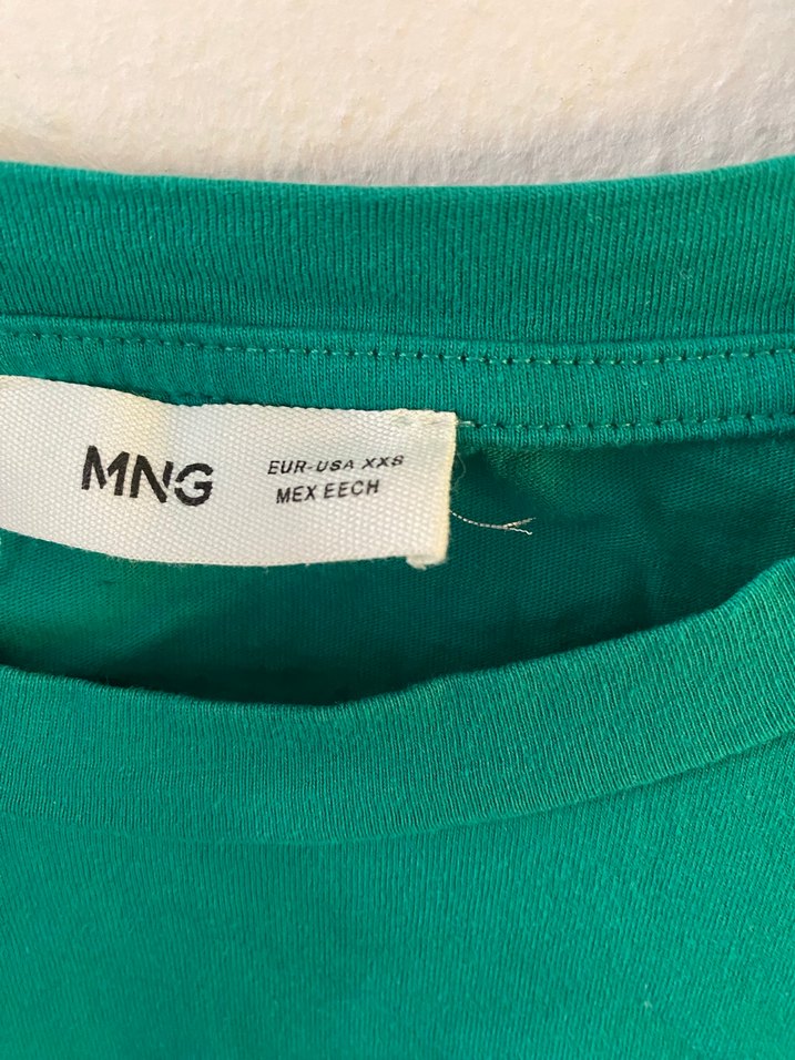 Mango Yeşil Baskılı Kısa Kollu Kadın Tişört - Görsel 4