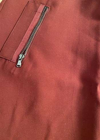 Codentry(Adil Işık) Bordo Fermuarlı Mini Etek - Görsel 3