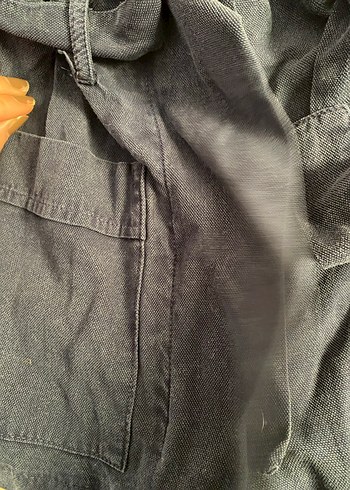 Lacivert Kemerli Mini  Şort - Görsel 3