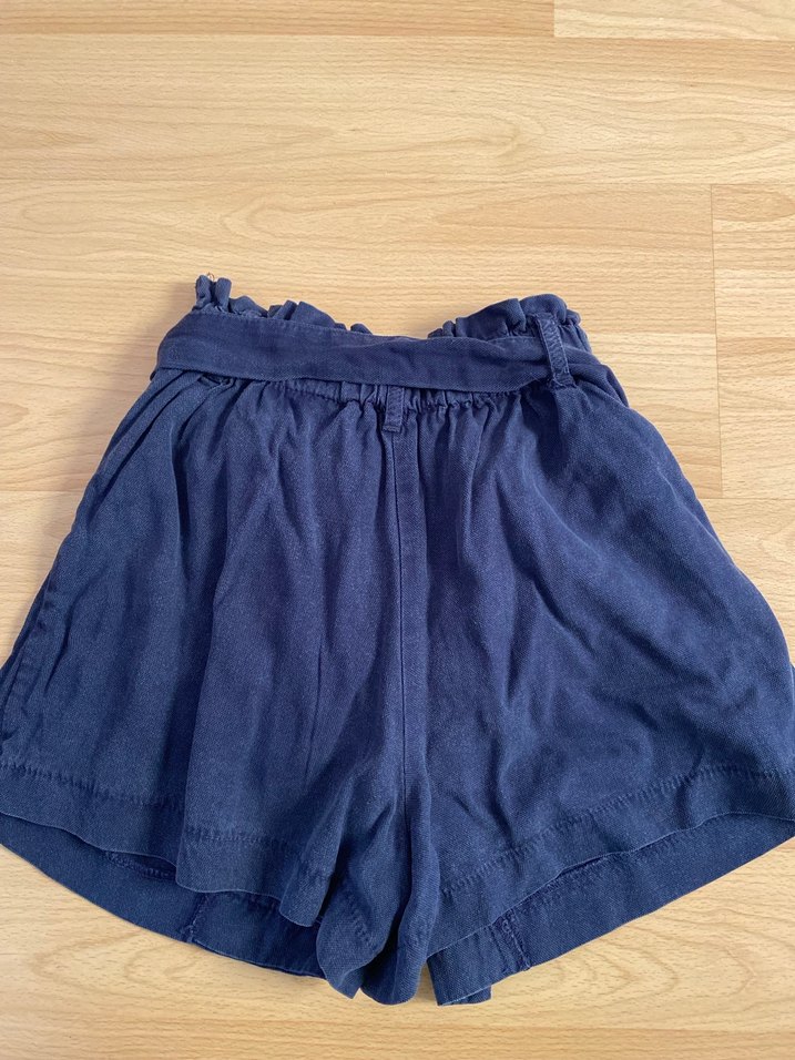 Lacivert Kemerli Mini  Şort - Görsel 2