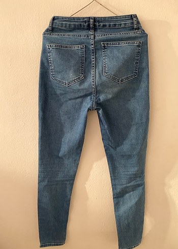 Trendyol Mavi Dar Kesim Kadın Kot Pantolon - Görsel 2