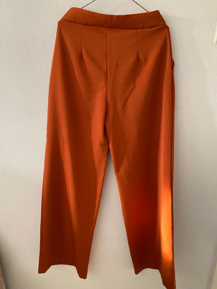 Kadın Kiremit Rengi Geniş Kesim Pantalon - Görsel 2