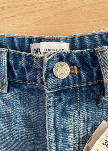 Zara Kadın Yüksek Bel Kot Şort - Görsel 3