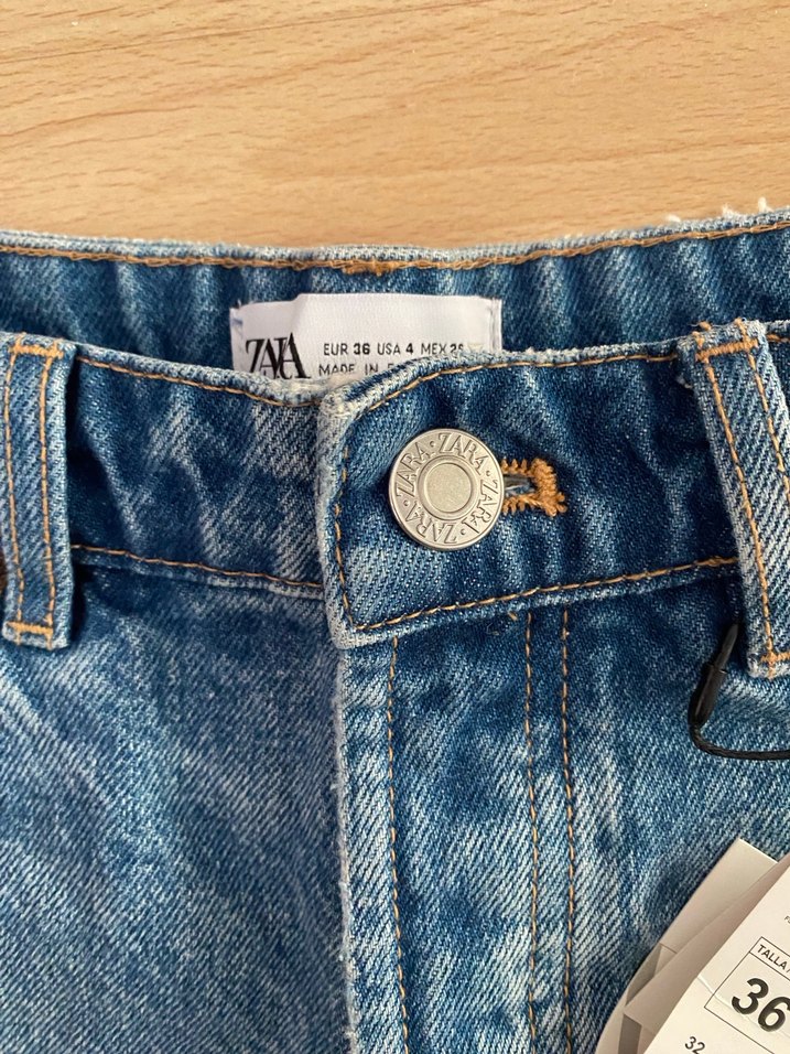 Zara Kadın Yüksek Bel Kot Şort - Görsel 3