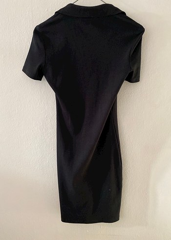 Zara Siyah V Yakalı Midi Günlük Elbise - Görsel 2