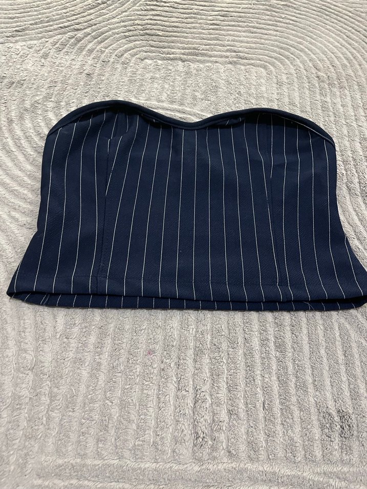 Kadın Çizgili Straplez Büstiyer - Görsel 2