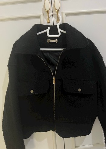 Fermuarlı Siyah Kadın Midi Ceket - Görsel 2