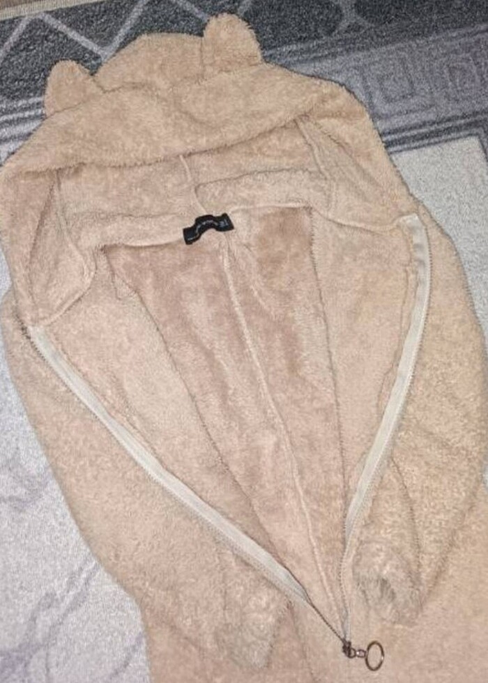 Uzun Kollu Kulak Detaylı Peluş Uyku Tulumu - Görsel 4