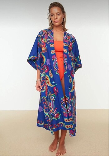Etnik desenli kimono - Görsel 4