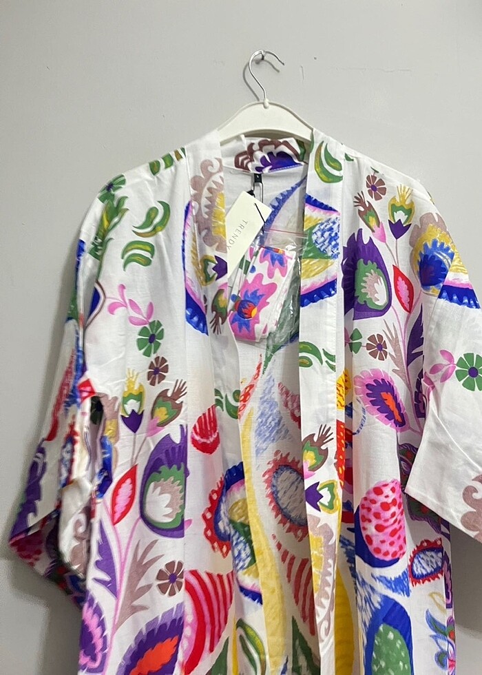 Etnik desenli kimono - Görsel 2