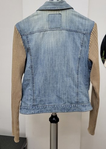 40 Beden mavi Renk Kollar triko kot jeans