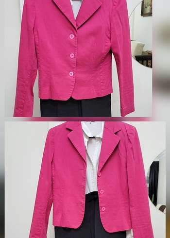 Pembe Düğmeli Kadın Blazer Ceket