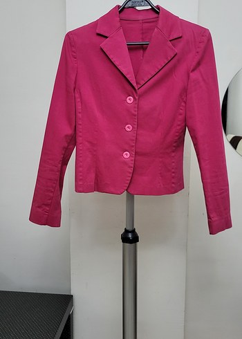40 Beden pembe Renk Pembe Düğmeli Kadın Blazer Ceket